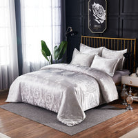 HKM-049299 Three-Piece Polyester Bedding Set with Reactive Print, Various Sizes Available