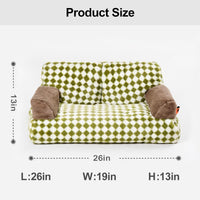 HKM-049363 Fluffy Washable Pet Couch Bed for Cats and Small Dogs with Non-Slip Design
