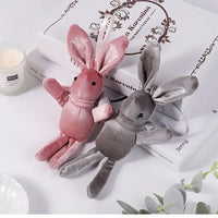 HKM-049363 Plush Bunny Keychain Doll - Soft Velvet Rabbit Pendant for Accessories and Home Decoration