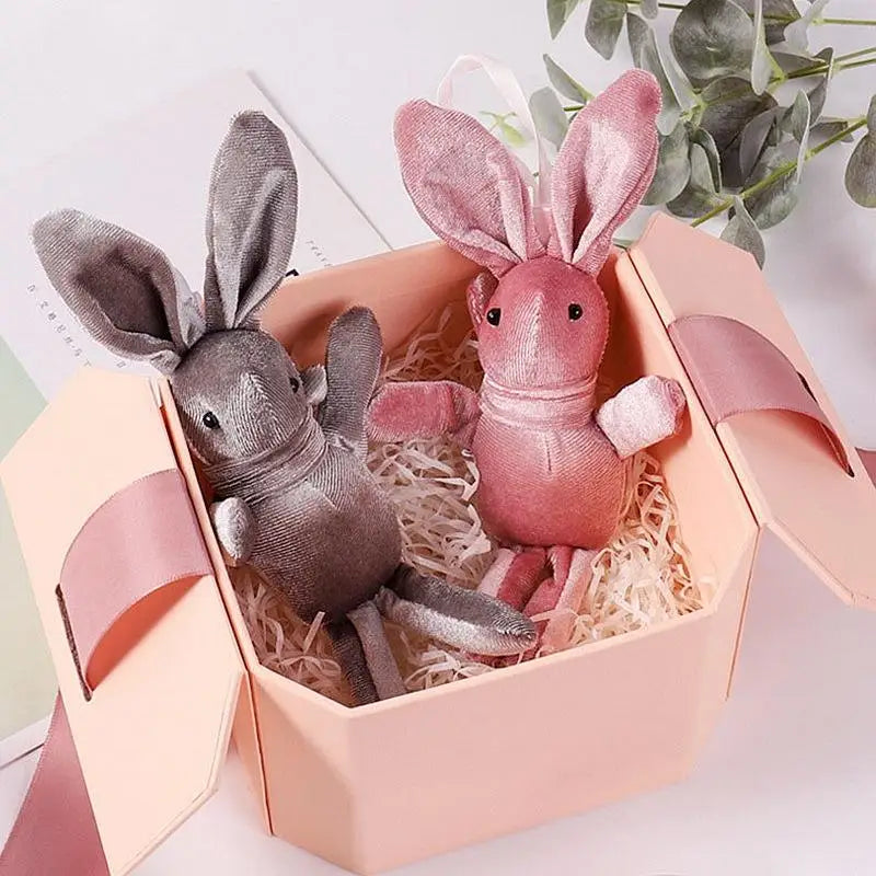 KTX-049363 Plush Bunny Keychain Doll - Soft Velvet Rabbit Pendant for Accessories and Home Decoration