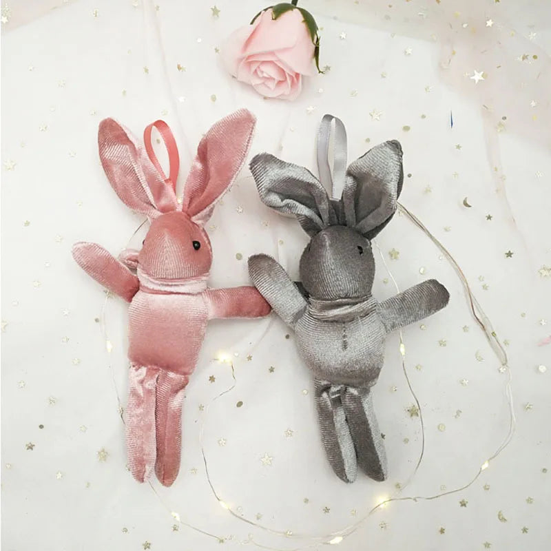 KTX-049363 Plush Bunny Keychain Doll - Soft Velvet Rabbit Pendant for Accessories and Home Decoration