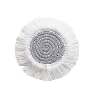 HKM-049363 Tassel Insulation Table Mat - Stylish Heat-Resistant Cushion, 19.5cm Size