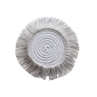HKM-049363 Tassel Insulation Table Mat - Stylish Heat-Resistant Cushion, 19.5cm Size