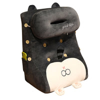 HKM-049427 Plush Cartoon Shaped Back Cushion - Cat, Dinosaur, Pig Designs, 48x30x60cm