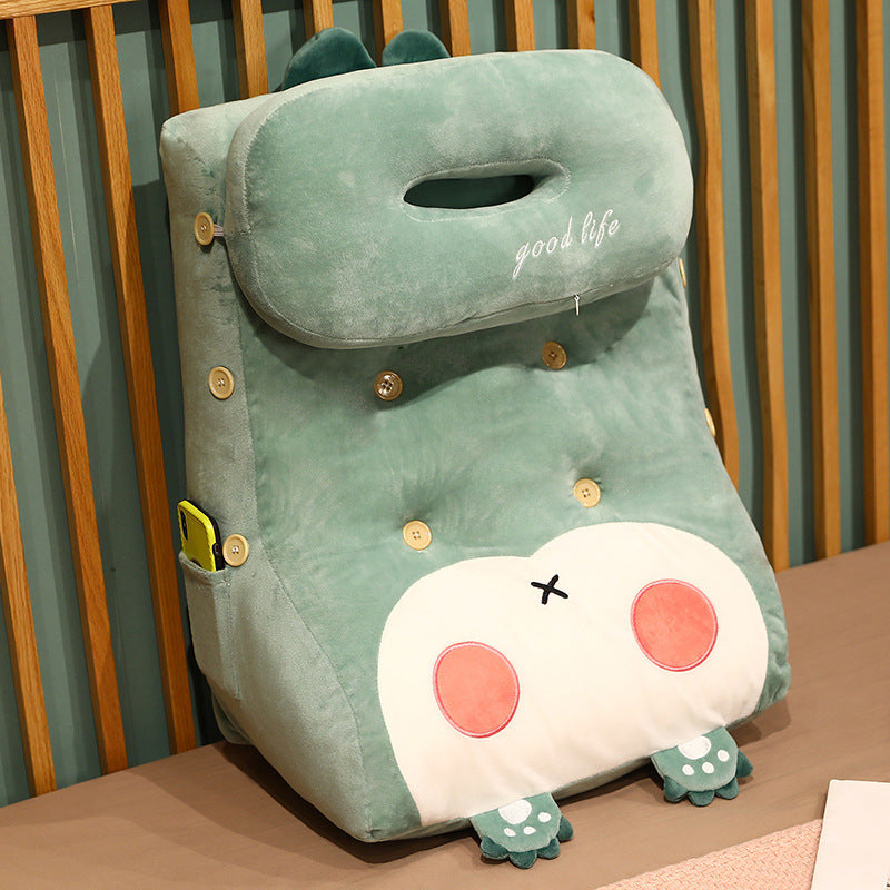 HKM-049427 Plush Cartoon Shaped Back Cushion - Cat, Dinosaur, Pig Designs, 48x30x60cm