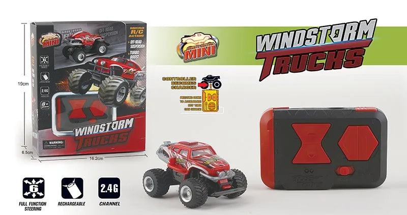 HKM-049491 1:64 Scale Mini RC Buggy Off-Road Remote Control Car, 5-Channel, 2.4G, Ready-to-Go