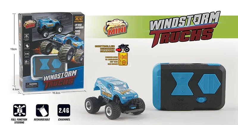 HKM-049491 1:64 Scale Mini RC Buggy Off-Road Remote Control Car, 5-Channel, 2.4G, Ready-to-Go