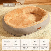 HKM-049491 Cozy Plush Winter Dog Bed with Neck Protection and Blanket Options