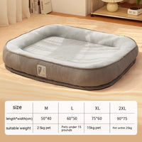 HKM-049491 Cozy Plush Winter Dog Bed with Neck Protection and Blanket Options