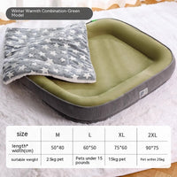 HKM-049491 Cozy Plush Winter Dog Bed with Neck Protection and Blanket Options