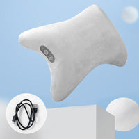 HKM-049491 Vibrating Massage Pillow with Hot Compress - USB Rechargeable, Skin-Friendly Velvet
