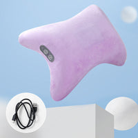 HKM-049491 Vibrating Massage Pillow with Hot Compress - USB Rechargeable, Skin-Friendly Velvet