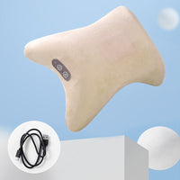 HKM-049491 Vibrating Massage Pillow with Hot Compress - USB Rechargeable, Skin-Friendly Velvet