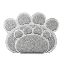 HKM-049555 Splash-Proof Cat Litter Mat with Anti-Carry Design - Gray Cat's Paw Pattern