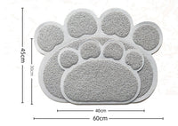 HKM-049555 Splash-Proof Cat Litter Mat with Anti-Carry Design - Gray Cat's Paw Pattern