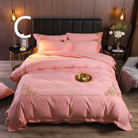 HKM-049683 Four-Piece Brushed Cotton Nordic Style Winter Bedding Set in Soft Nude