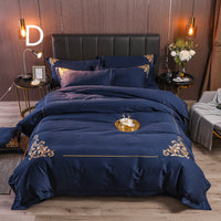 HKM-049683 Four-Piece Brushed Cotton Nordic Style Winter Bedding Set in Soft Nude