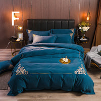 HKM-049683 Four-Piece Brushed Cotton Nordic Style Winter Bedding Set in Soft Nude
