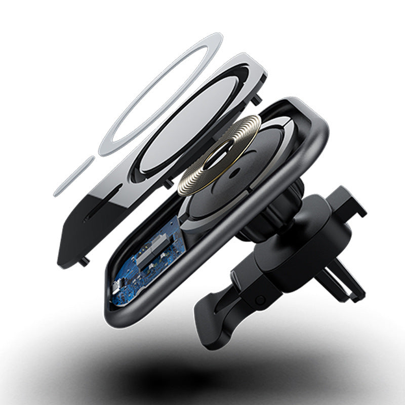 HKM-049747 15W Wireless Car Charger with Magnetic Phone Holder and USB Interface
