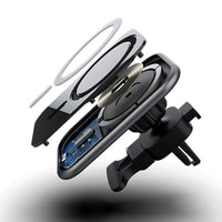 HKM-049747 15W Wireless Car Charger with Magnetic Phone Holder and USB Interface