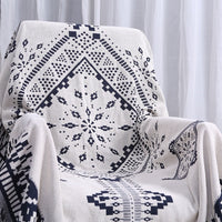 HKM-049747 Cotton Thick Blanket for Sofa - Soft, Durable, and Comfortable Full Cover in Ten Degrees Coast