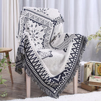HKM-049747 Cotton Thick Blanket for Sofa - Soft, Durable, and Comfortable Full Cover in Ten Degrees Coast