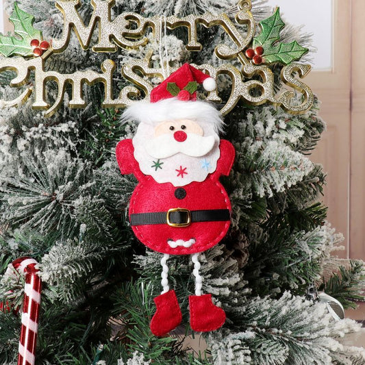 HKM-049811 Charming Christmas Hanging Decorations Set - 4 Cartoon Characters: Elderly, Snowman, Elk, Penguin
