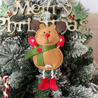 HKM-049811 Charming Christmas Hanging Decorations Set - 4 Cartoon Characters: Elderly, Snowman, Elk, Penguin
