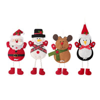 HKM-049811 Charming Christmas Hanging Decorations Set - 4 Cartoon Characters: Elderly, Snowman, Elk, Penguin