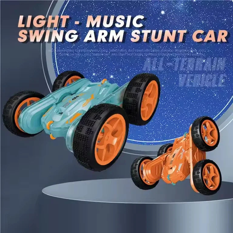 HKM-049939 Colorful Double-Sided RC Stunt Car with 360° Rotation, Lights, Music, and Climbing Features for Ages 5 and Up