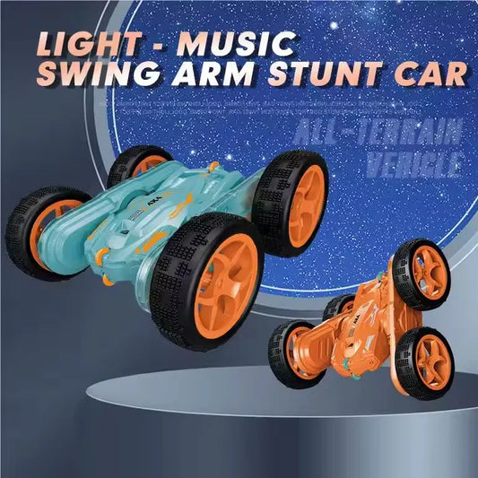 HKM-049939 Colorful Double-Sided RC Stunt Car with 360° Rotation, Lights, Music, and Climbing Features for Ages 5 and Up