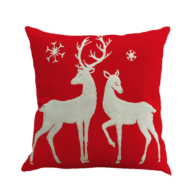 HKM-050067 Linen Christmas Pillowcase - Plain Design 45x45cm Cushion Cover