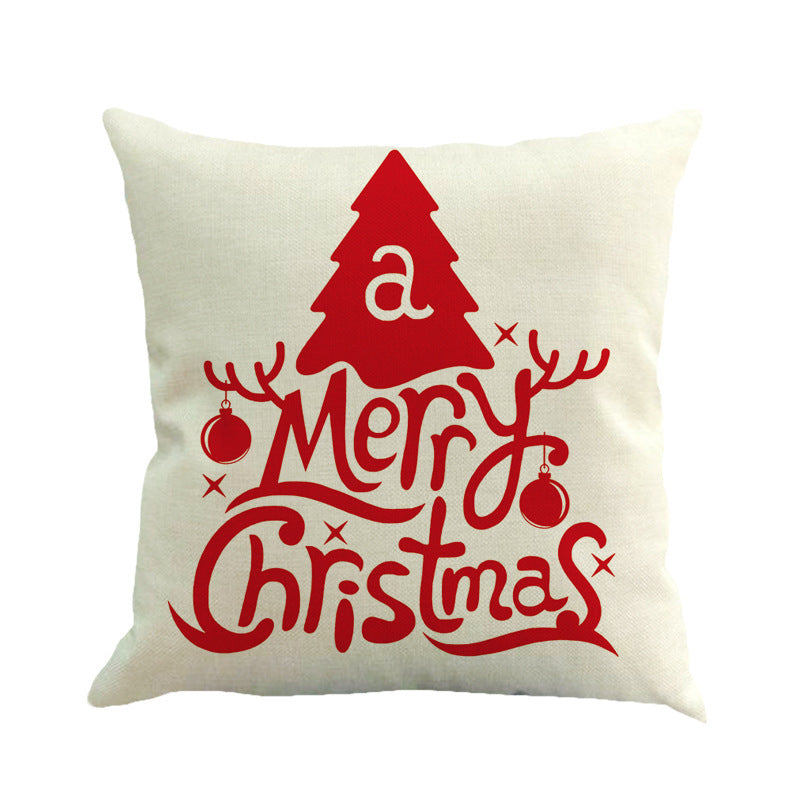 HKM-050067 Linen Christmas Pillowcase - Plain Design 45x45cm Cushion Cover