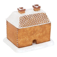 HKM-050131 Gingerbread Cottage Incense Burner with Christmas Snow Roof - Resin Design
