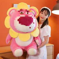 HKM-050515 Cute Strawberry Bear Plush Toy - Soft Stuffed Doll for Kids, Ideal for Birthdays and Holidays, Various Sizes Available