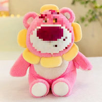 HKM-050515 Cute Strawberry Bear Plush Toy - Soft Stuffed Doll for Kids, Ideal for Birthdays and Holidays, Various Sizes Available