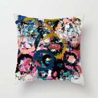 HKM-050579 Soft Peach Skin Cushion Cover in Printed Linen Design 45x45cm