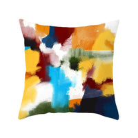 HKM-050579 Soft Peach Skin Cushion Cover in Printed Linen Design 45x45cm