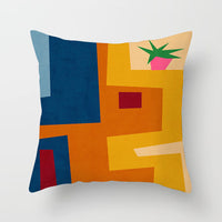 HKM-050579 Soft Peach Skin Cushion Cover in Printed Linen Design 45x45cm