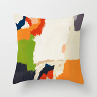HKM-050579 Soft Peach Skin Cushion Cover in Printed Linen Design 45x45cm