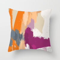 HKM-050579 Soft Peach Skin Cushion Cover in Printed Linen Design 45x45cm