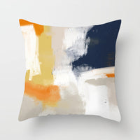HKM-050579 Soft Peach Skin Cushion Cover in Printed Linen Design 45x45cm