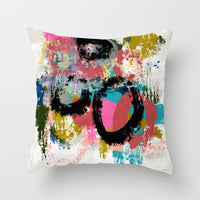 HKM-050579 Soft Peach Skin Cushion Cover in Printed Linen Design 45x45cm