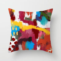 HKM-050579 Soft Peach Skin Cushion Cover in Printed Linen Design 45x45cm