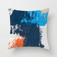 HKM-050579 Soft Peach Skin Cushion Cover in Printed Linen Design 45x45cm
