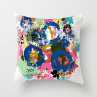 HKM-050579 Soft Peach Skin Cushion Cover in Printed Linen Design 45x45cm