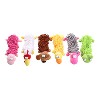 HKM-050707 Plush Microfiber Pet Toy - Squeaky Horse, Duck, Pig, Chicken, Frog & Hippo - Ideal for Dogs