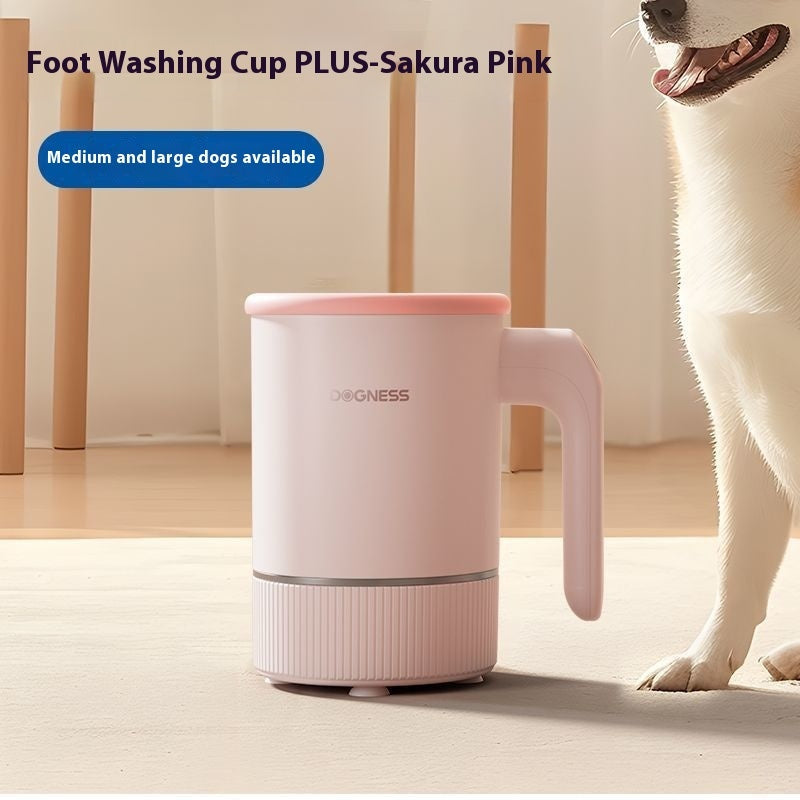 HKM-050835 Automatic Pet Foot Cleaning Machine for Dogs and Cats - Velvet White Plus, Cream Green Plus, Cherry Blossom Powder Plus - Easy to Use Plastic and Edible Silicon Design