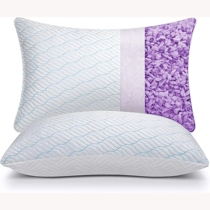 HKM-050963 Lavender Gel Cooling Memory Foam Pillow - Sky Blue & Violet - 64x48cm, 72x48cm, 86x48cm