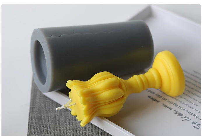 HKM-050963 Tulip Candlestick Silicone Mold for DIY Aromatherapy Candle Making